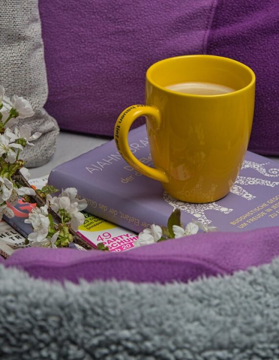 bed, bedroom, ceiling, pillow, coffee, a book, magazines, relaxation, relax, home, comfortable, lifestyle, read, reading rat, enjoyment of life, happiness, feeling, joyful, blossoms, quarantine, coronavirus, covid-19, curfew