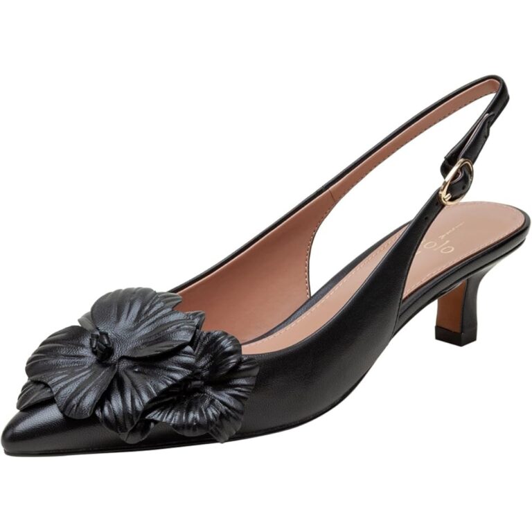 Linea Paolo Castiel Floral Leather Kitten Heel Slingbacks