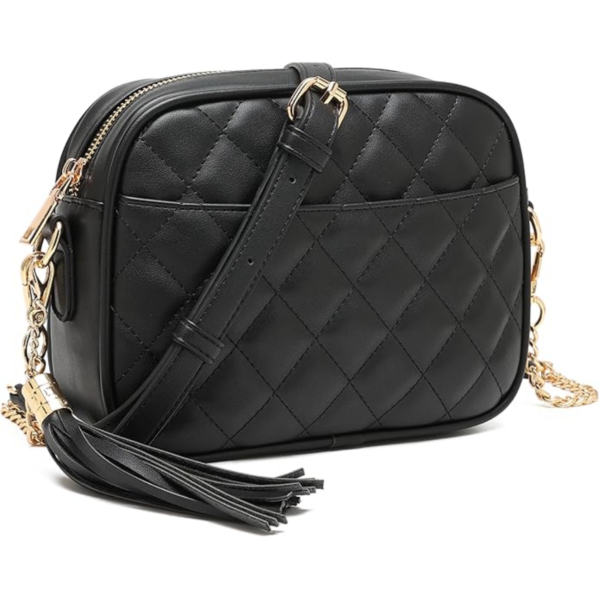 Lola Mae Quilted Crossbody Bag with Tassel Accent