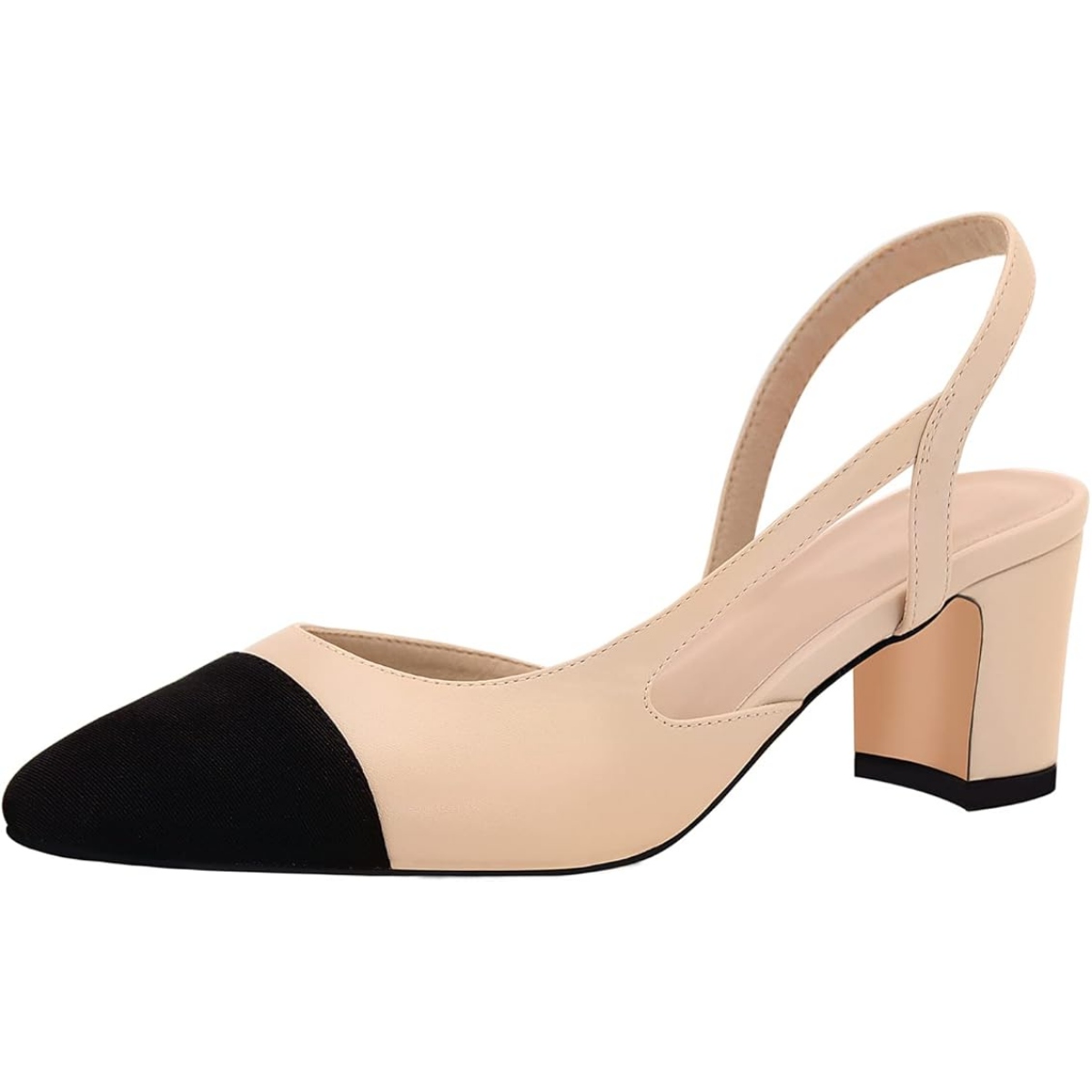 MICIFA Slingback Round Toe Chunky Heels